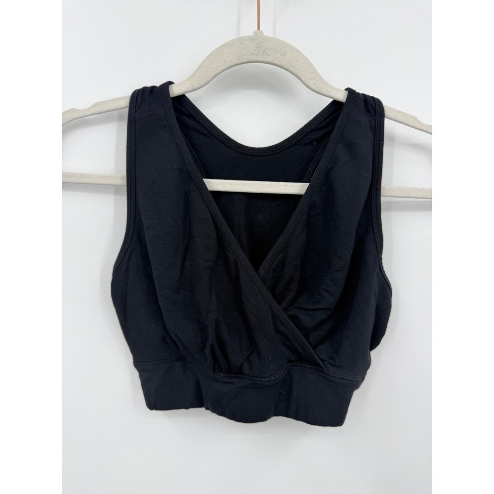 Kindred Bravely Davy Piper Nursing Bra Women M+ Black Crossover Wireless Sleep